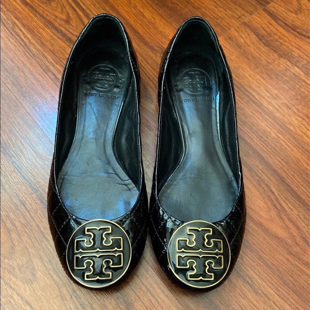 Tory Burch Black Quilted Ballet Flats Size 6